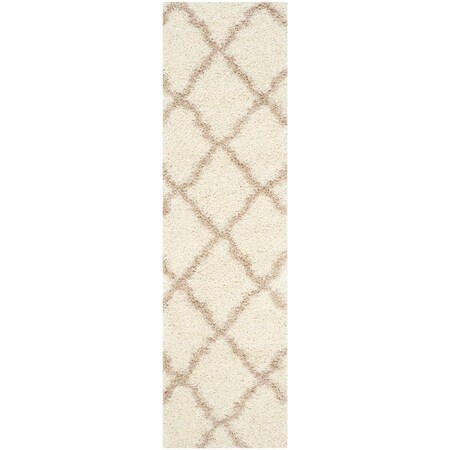 Safavieh Dallas Shag Power Loomed Runner Area Rug; Ivory & Beige - 2 ft. 3 in. x 6 ft. SGD257B-26